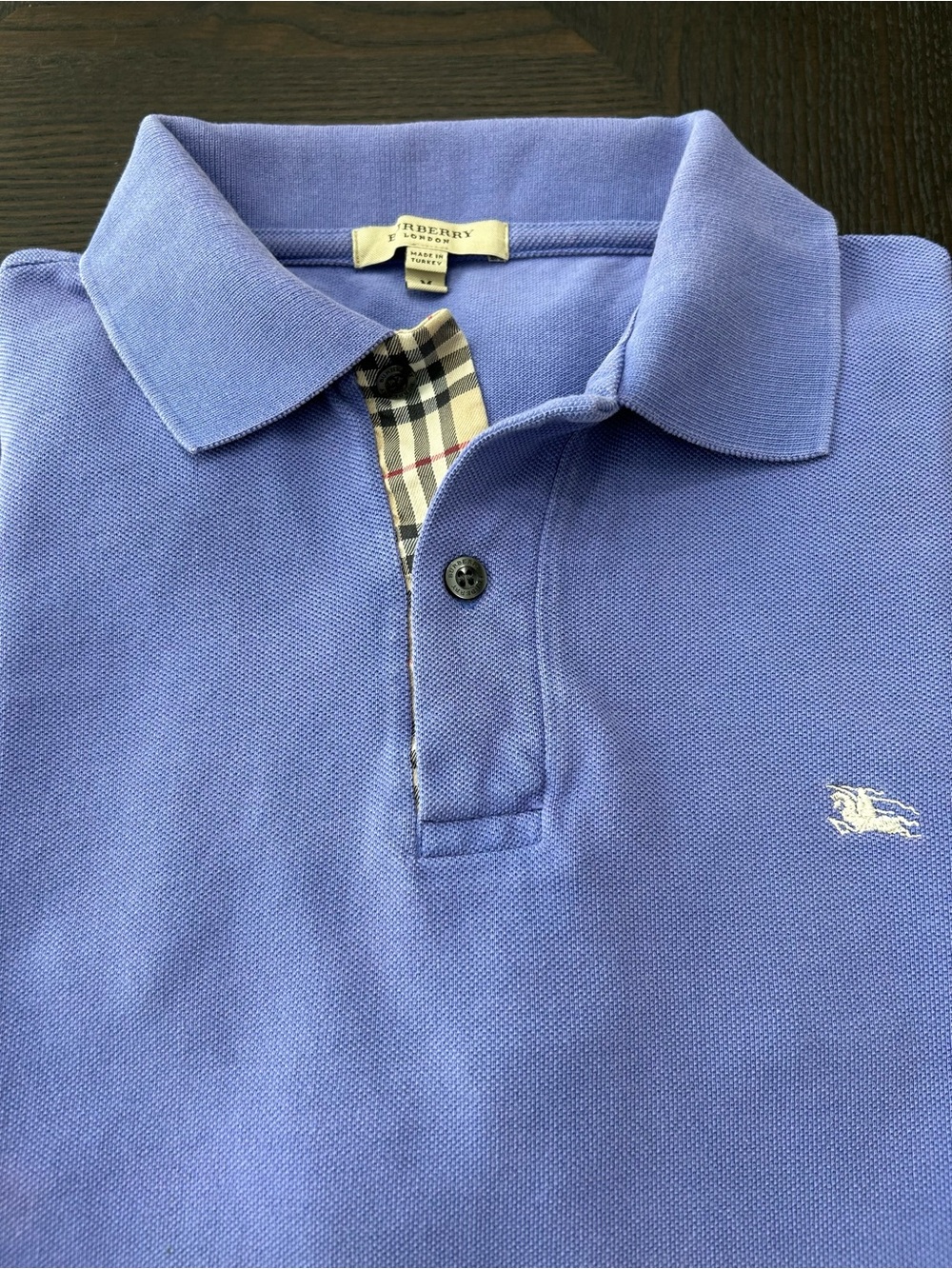 BURBERRY LONDON NOVA CHECK POLO SHIRT  SIZE MEDIUM